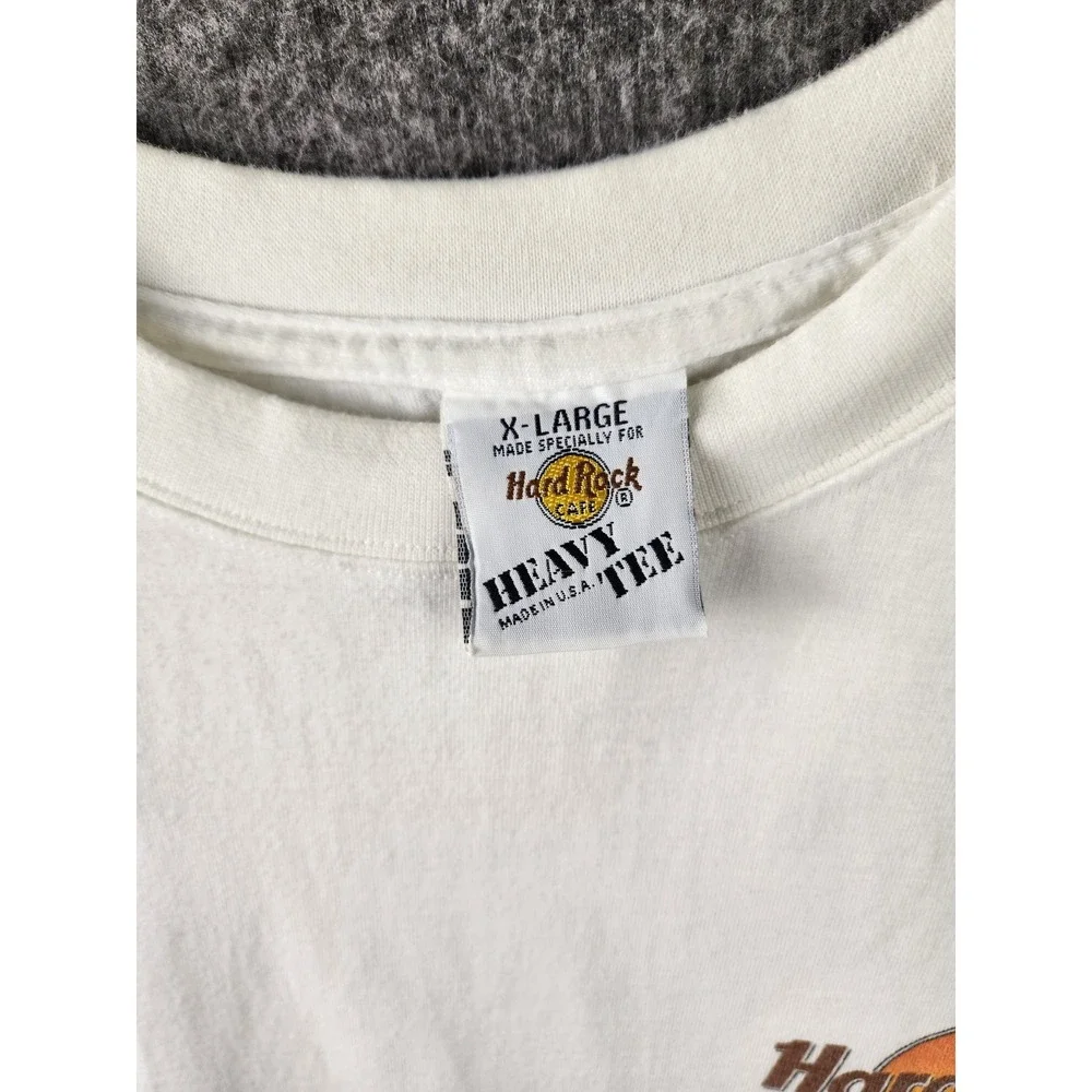 Hard Rock Cafe Dallas Tee Men's L White Armadillo Guitar Graphic 2-Sided Vintage - Picture 10 of 11